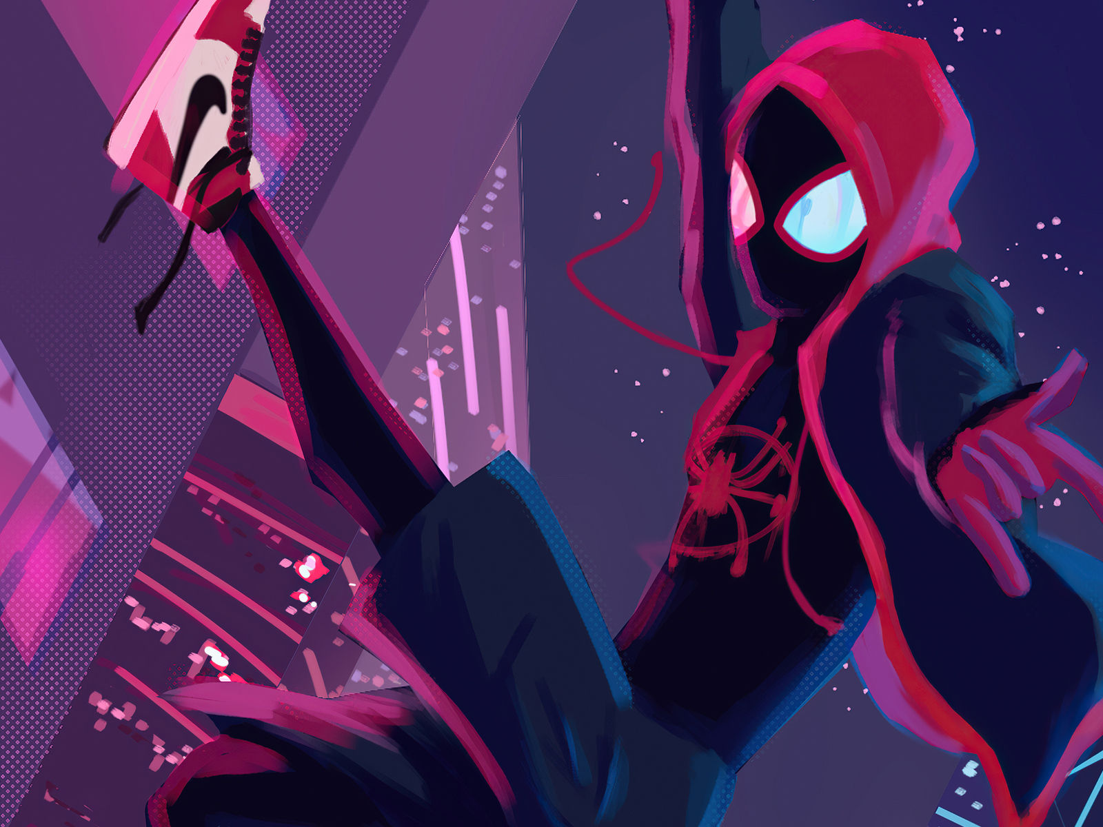 Wallpaper #4hllOo8BtGB6xQ78t6ye10 1600x1200 Miles Morales Spiderverse Swing Wallpaper1600x1200