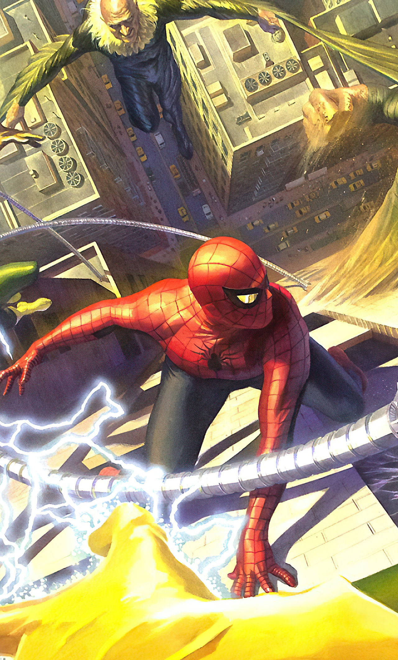 Wallpaper #ceb46 1920x1080 Spiderman vs Sinister Six Art Laptop Full HD 1080p HD 4K