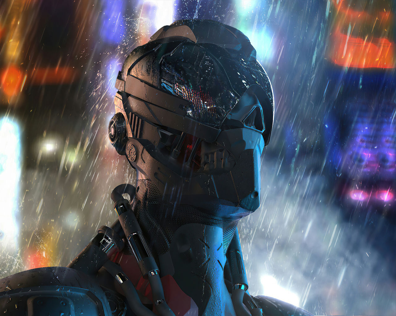 Wallpaper #93208I4Bnwiau_P6SwZx51 1280x1024 Rain Cyborg Robot 4K 1280x1024 Resolution HD 4K Wallpapers