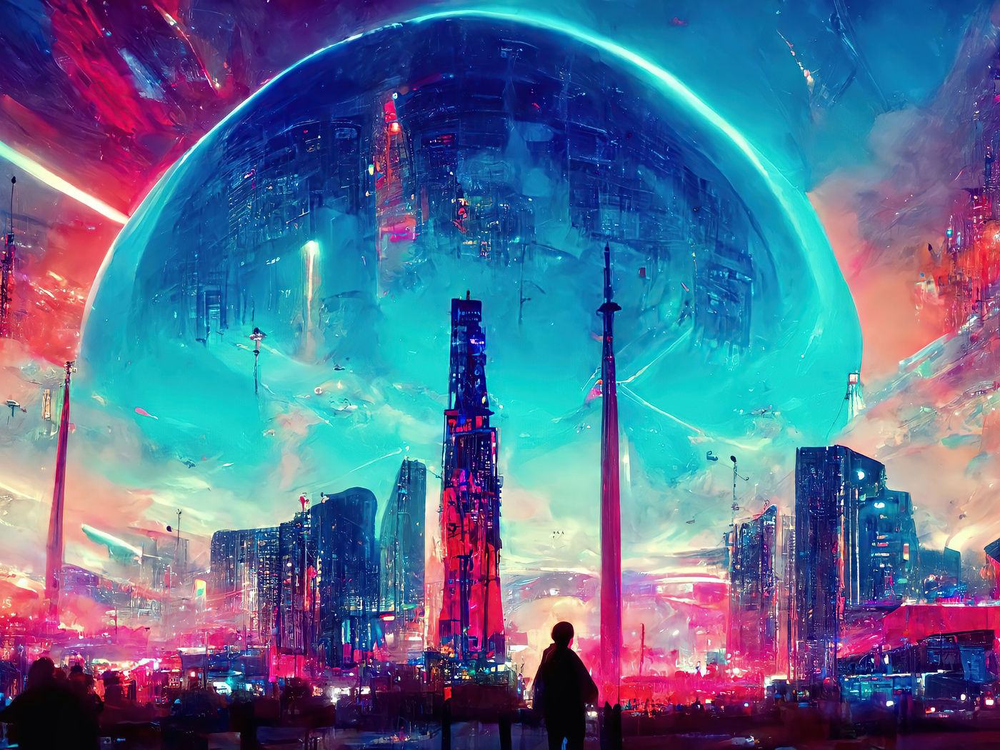 Wallpaper #TzGVNZMB5zzyi_yYJ1cv46 1400x1050 Cyberpunk Colorful AI Art 5K Wallpaper1400x1050 Resolution