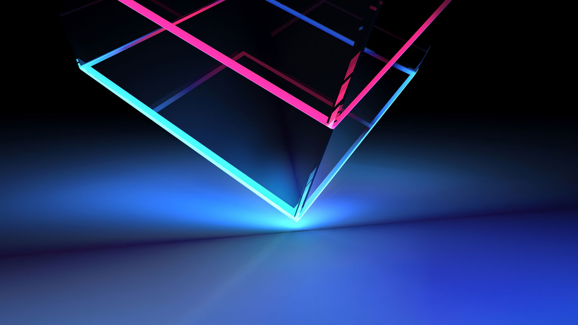 Wallpaper #1kUCm44B7YBJg1BVU6FV26 1920x1080 Neon Cube Abstract Shapes 4K Laptop Full HD 1080p HD 4K