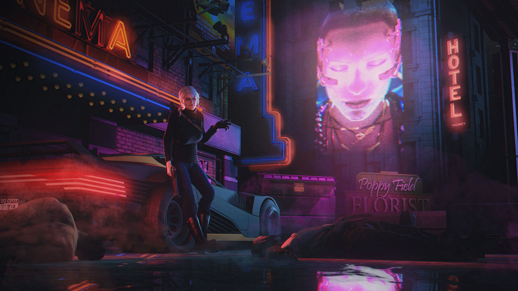 Wallpaper #WxltHo8BtGB6xQ78Gnk053 2048x1152 Ciri in Cyberpunk Life 5K 2048x1152 Resolution HD 4K