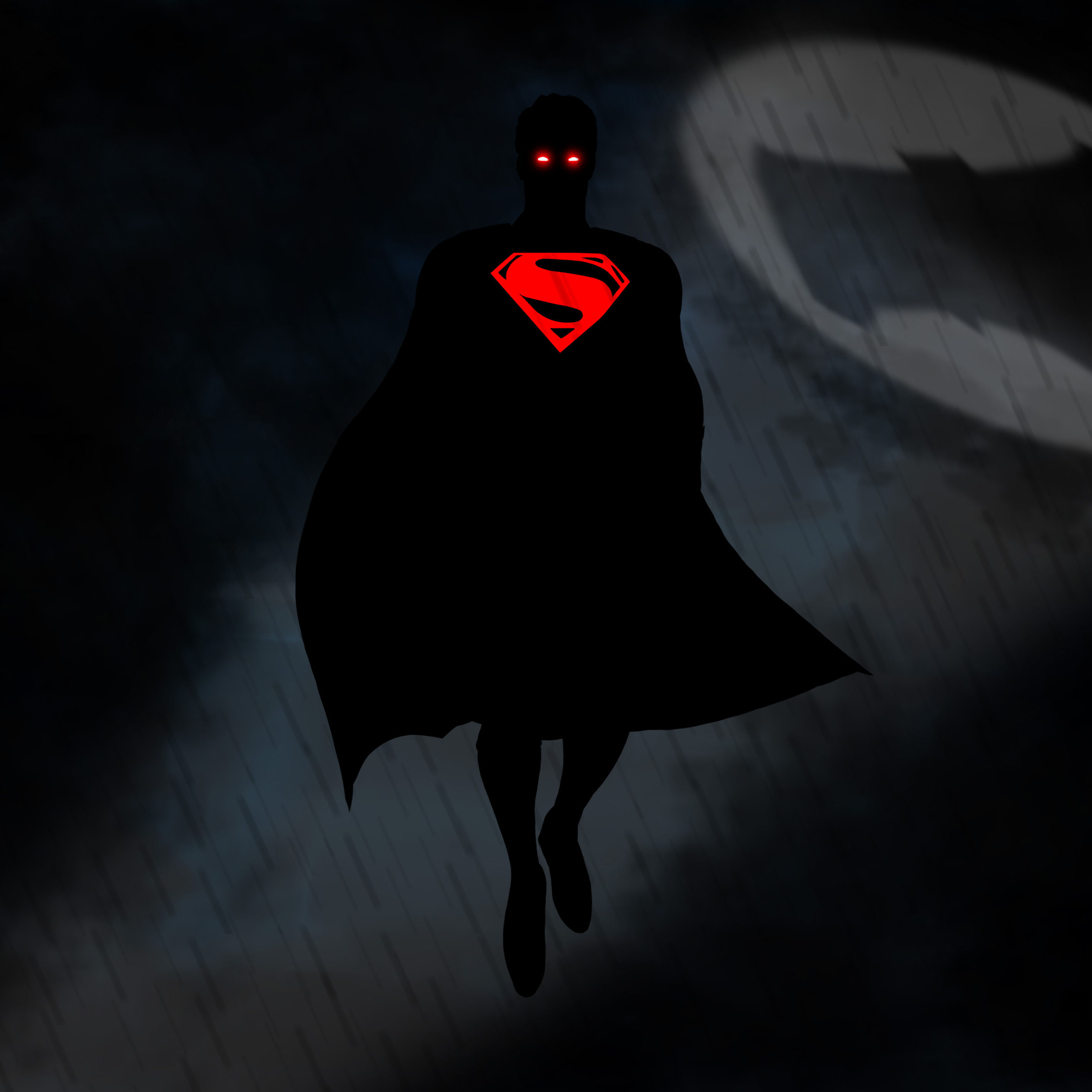 Wallpaper #wWh_I5MBSpphPi3-JTVO7 2932x2932 Superman Red Eye Bat Signal iPad Pro Retina Display HD 4K