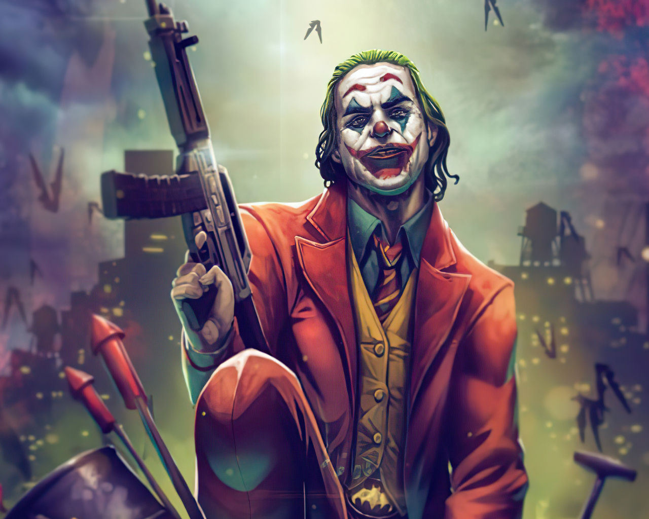 Wallpaper #9UBQMZMBJhL2WPbaIsVp38 1280x1024 Joker with Gun Up 4K 1280x1024 Resolution HD 4K Wallpapers