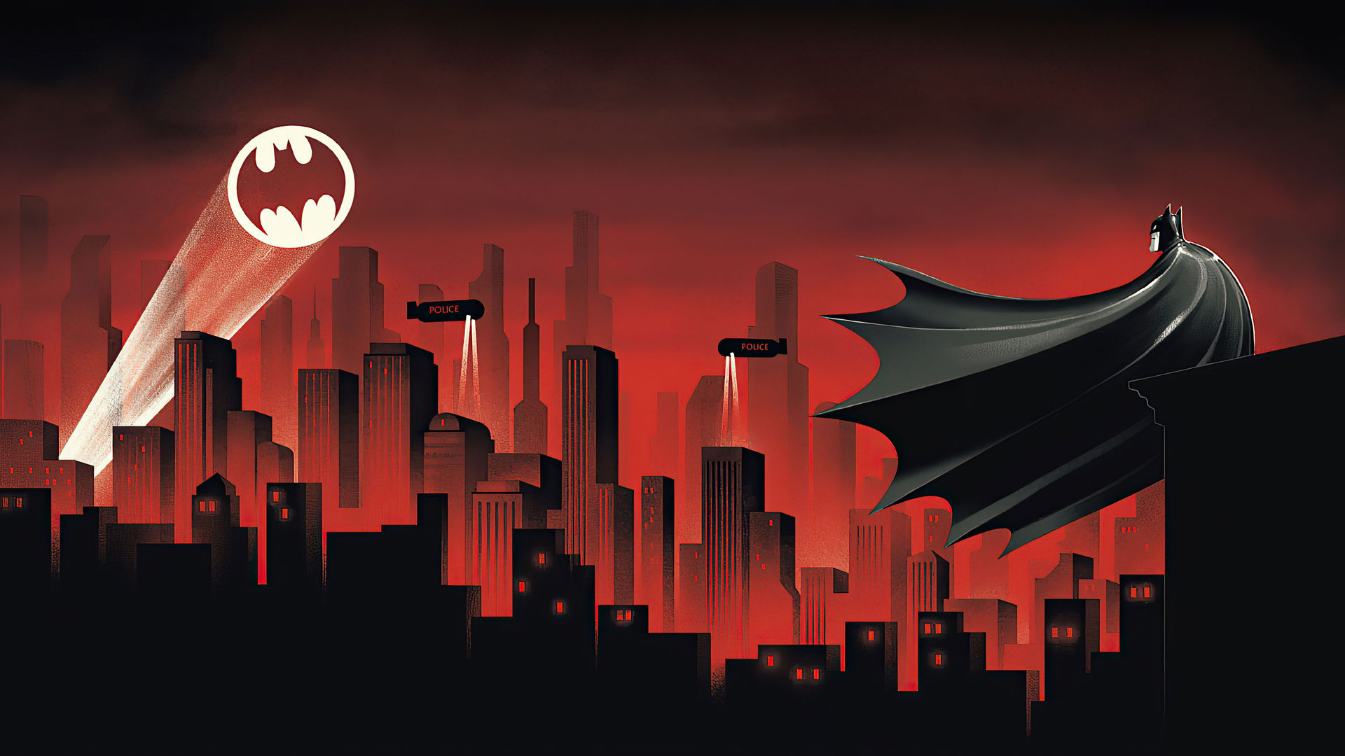 Wallpaper #OkVCjI4B7YBJg1BVj5wi34 1920x1080 Batman the Animated Series Red World 4K Laptop Full HD 1080p