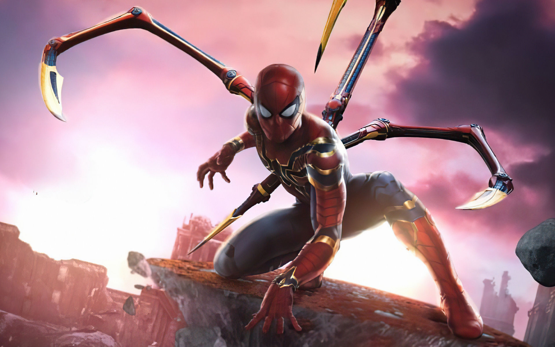 Wallpaper #eEXmlo4B7YBJg1BVj6B840 Spider-Man in His Iron Spider Suit from the Marvel Cinematic Universe