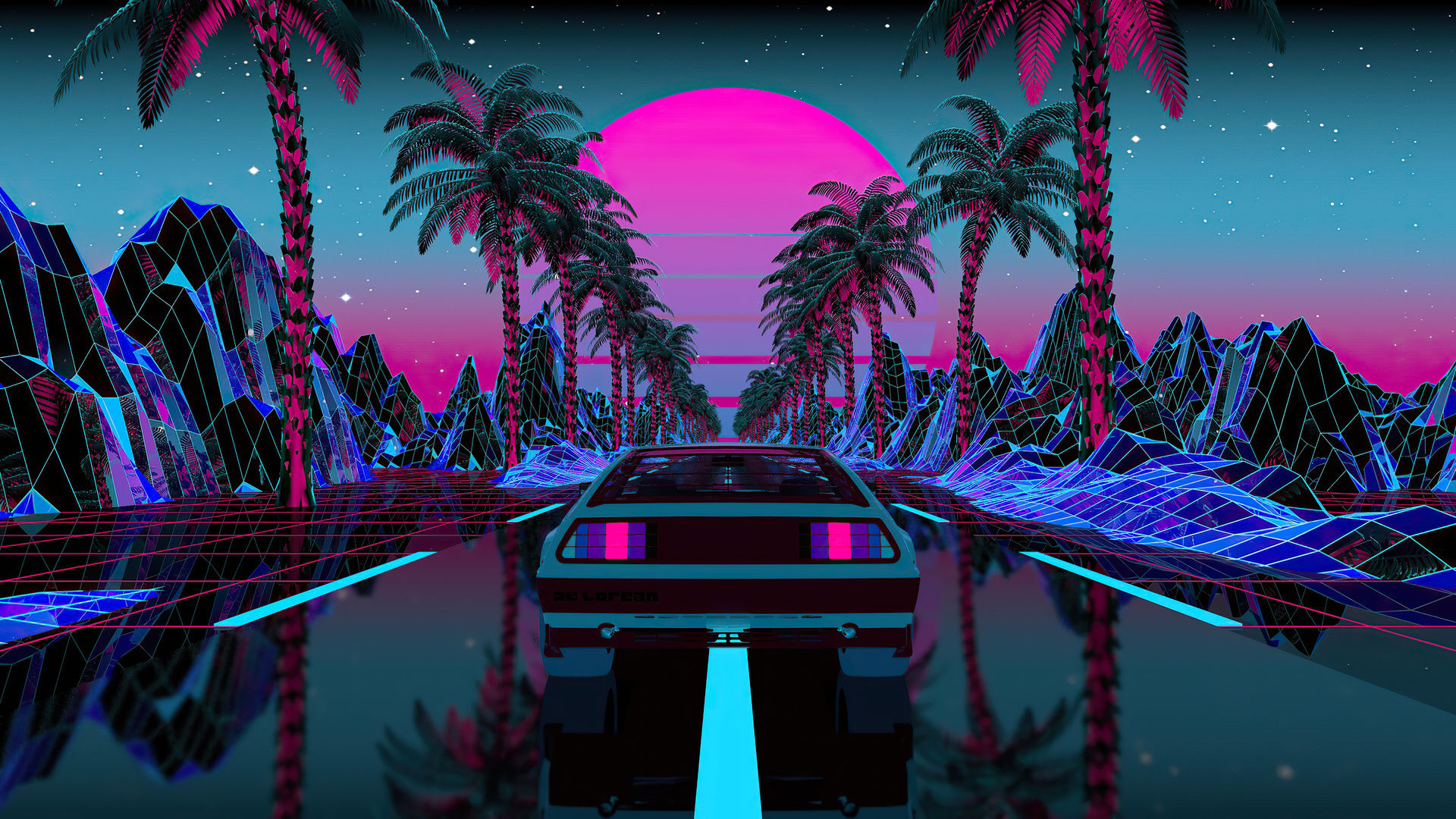 Wallpaper #-Rk8BI8BtGB6xQ78uE3i39 1920x1080 Delorean Outrun 4K Laptop Full HD 1080p HD 4K Wallpapers