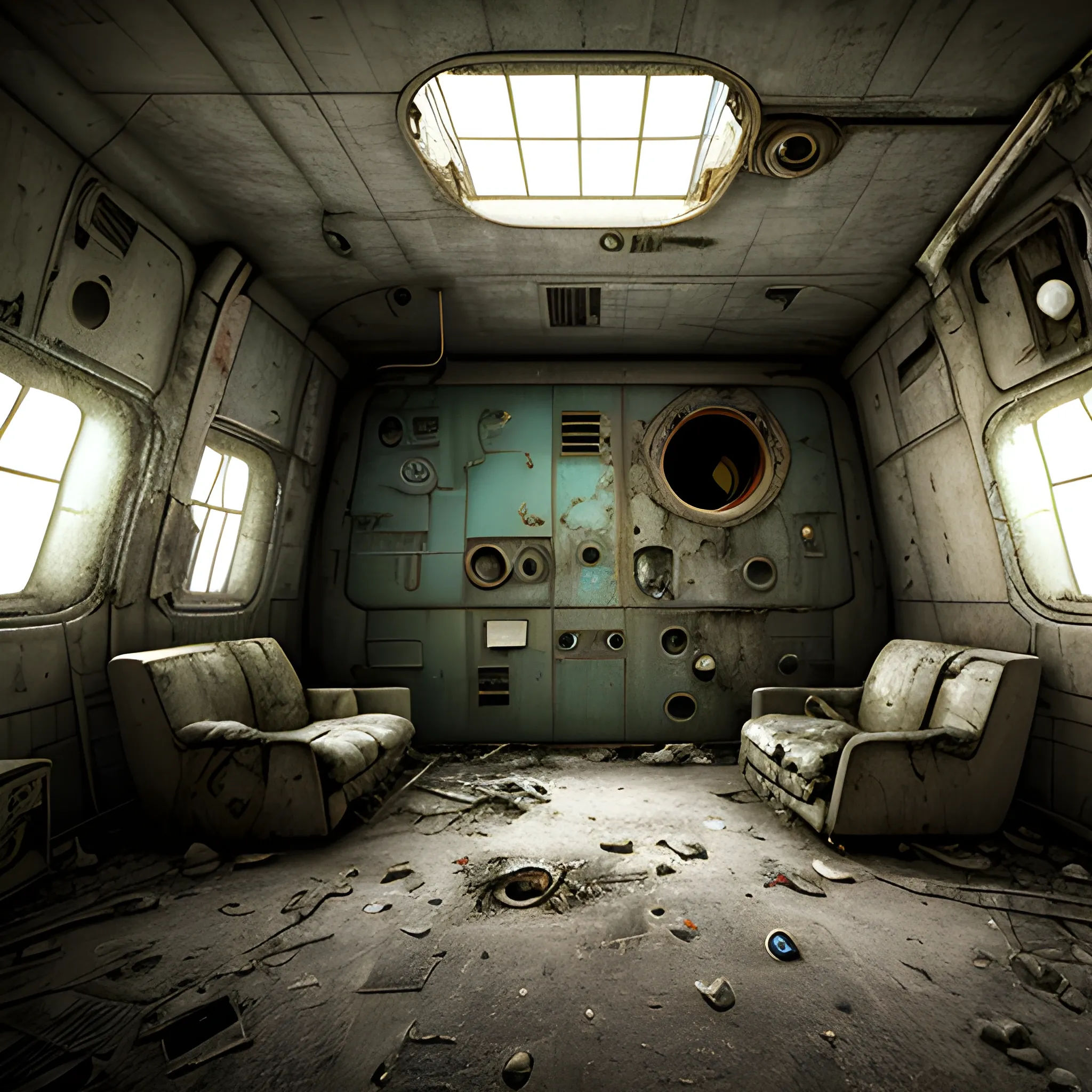 Wallpaper #8miAIJMBSpphPi3-mS3Z158 Photorealism Post Apocalyptic Room Interior Inside Abandoned