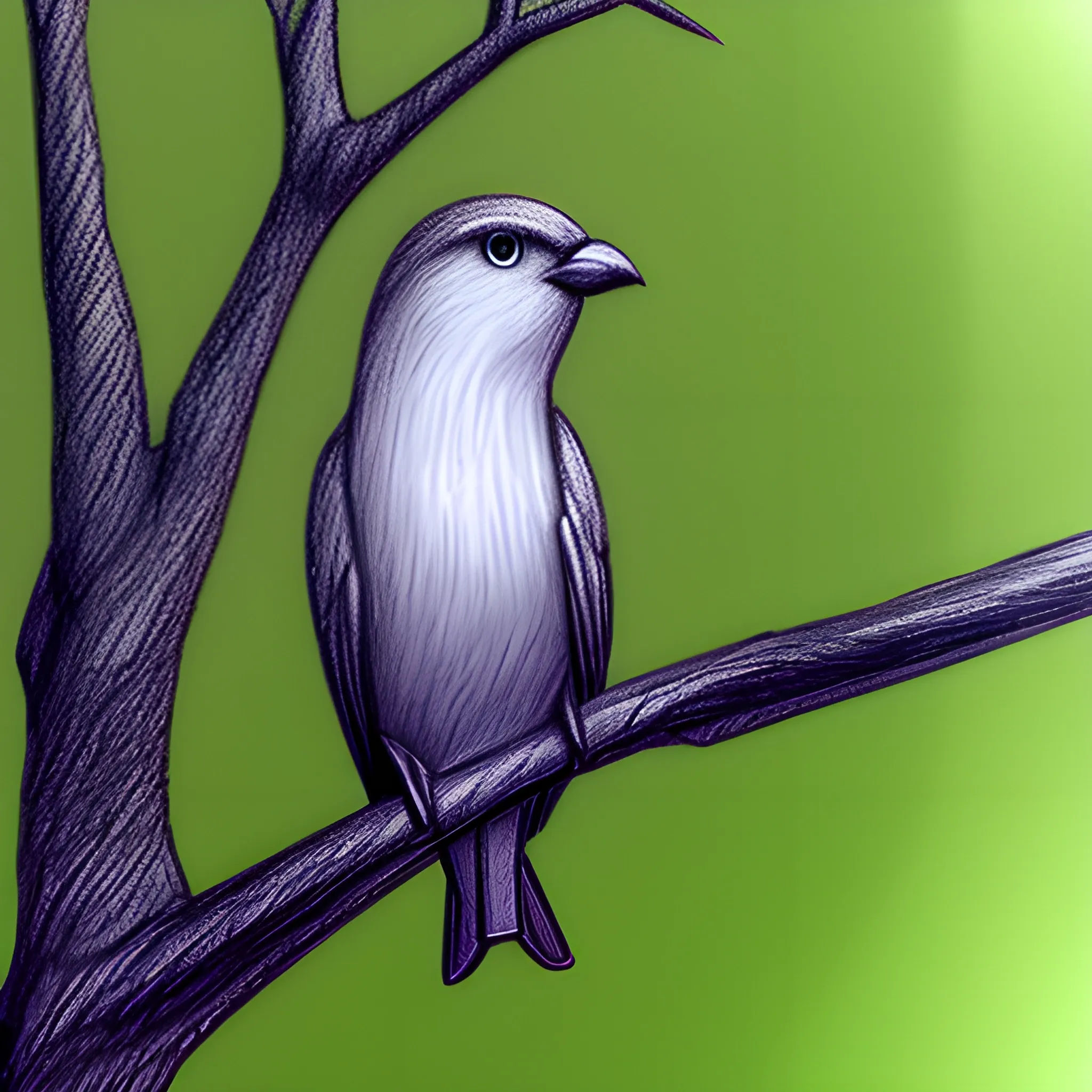 Wallpaper #BWgvFZMBSpphPi3-Zwec283 A Little Bird in Tree Pencil Sketch 3D Arthubai