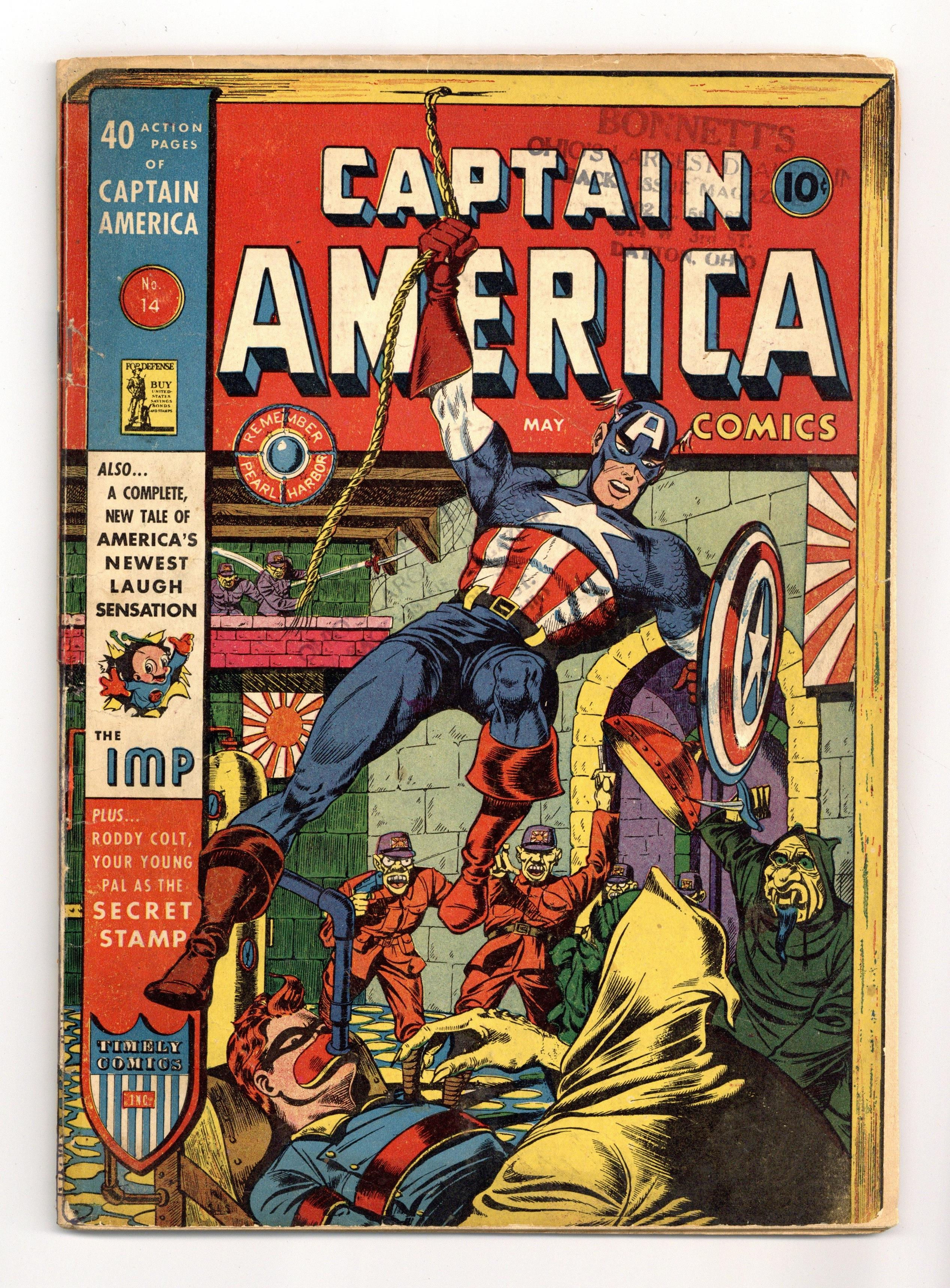 Wallpaper #xDETNpMB5zzyi_yY21hO214 Captain America Comics 1941 Timely 14 Gdvg 30 R