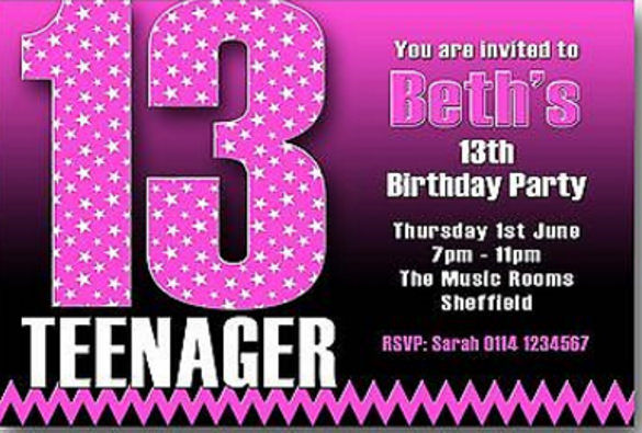 Wallpaper #Fbht2JIBJvJKYCmEc-ga51 13th Birthday Party Invitations Templates Doctemplates