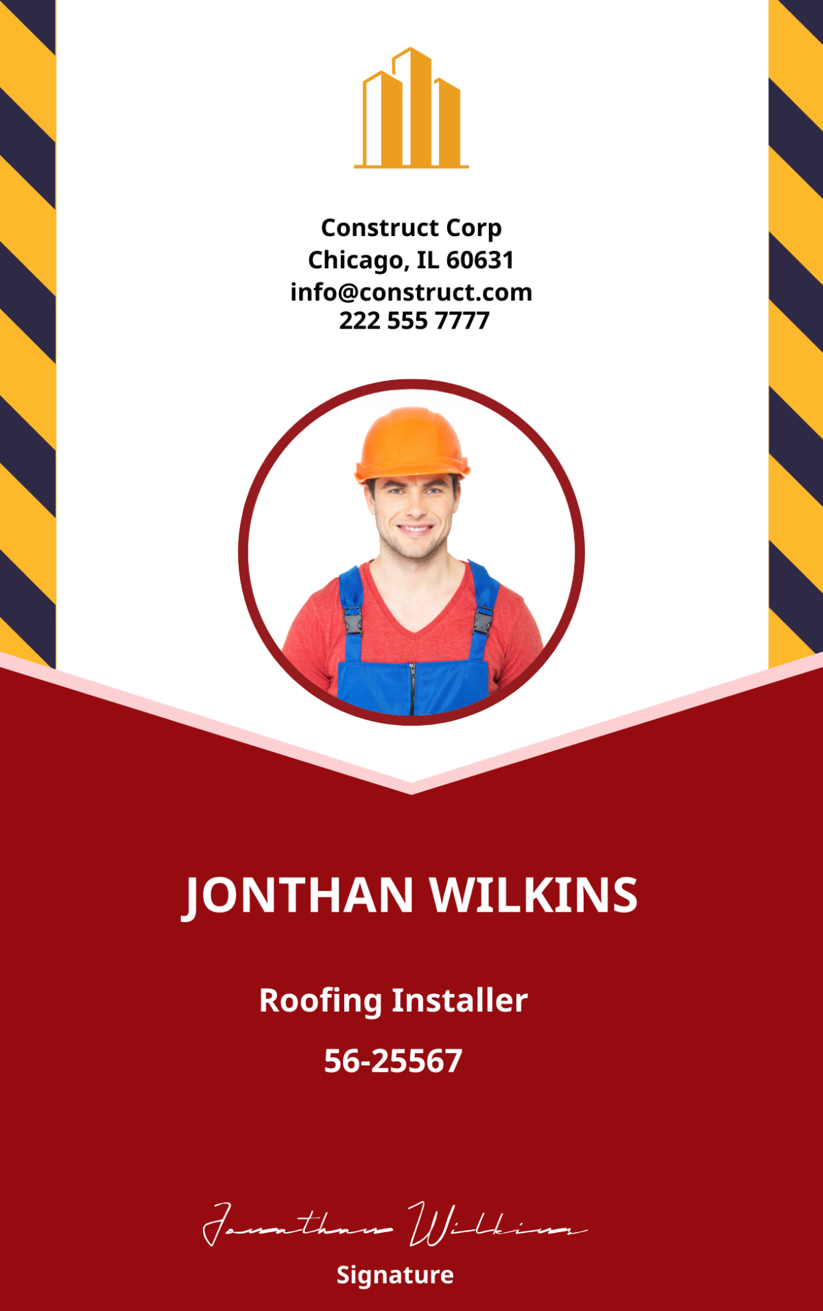 Wallpaper #emeVAZMBSpphPi3-sKvh171 Roofing Construction Id Card Template Edit Online Download Example