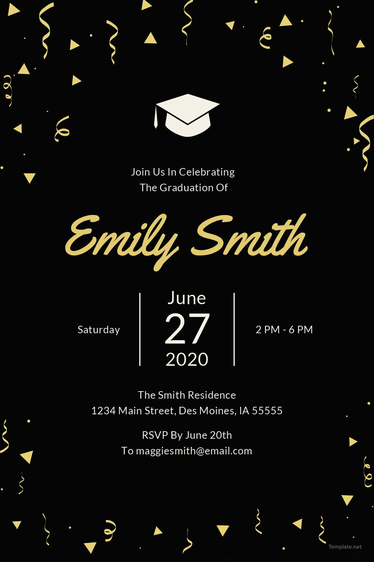 Wallpaper #2F6AC College Graduation Party Invitation Template Free Addictionary