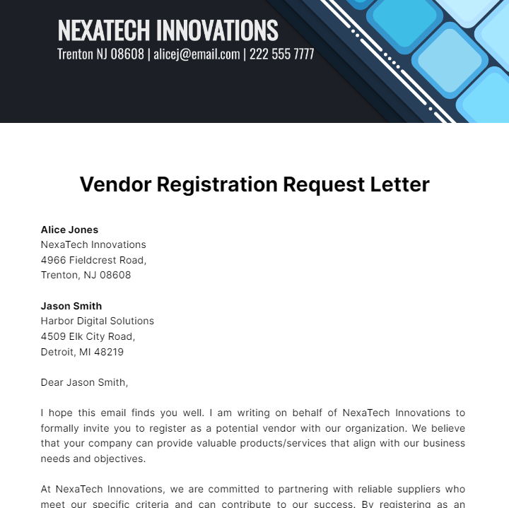 Wallpaper #CbiC3JIBJvJKYCmEUPzh199 Vendor Registration Request Letter Template Edit Online Download