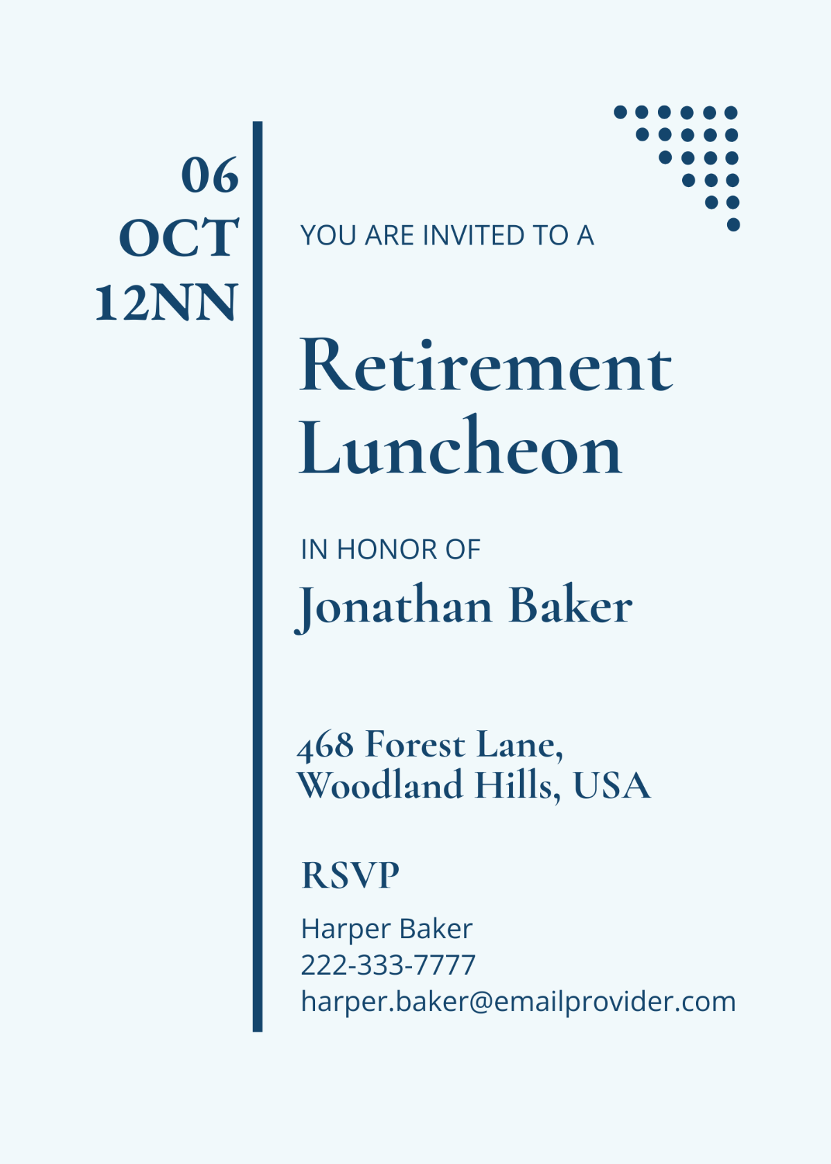 Wallpaper #i2cP5pIBSpphPi3-eTKB325 Retirement Luncheon Party Invitation Template Edit Online Download