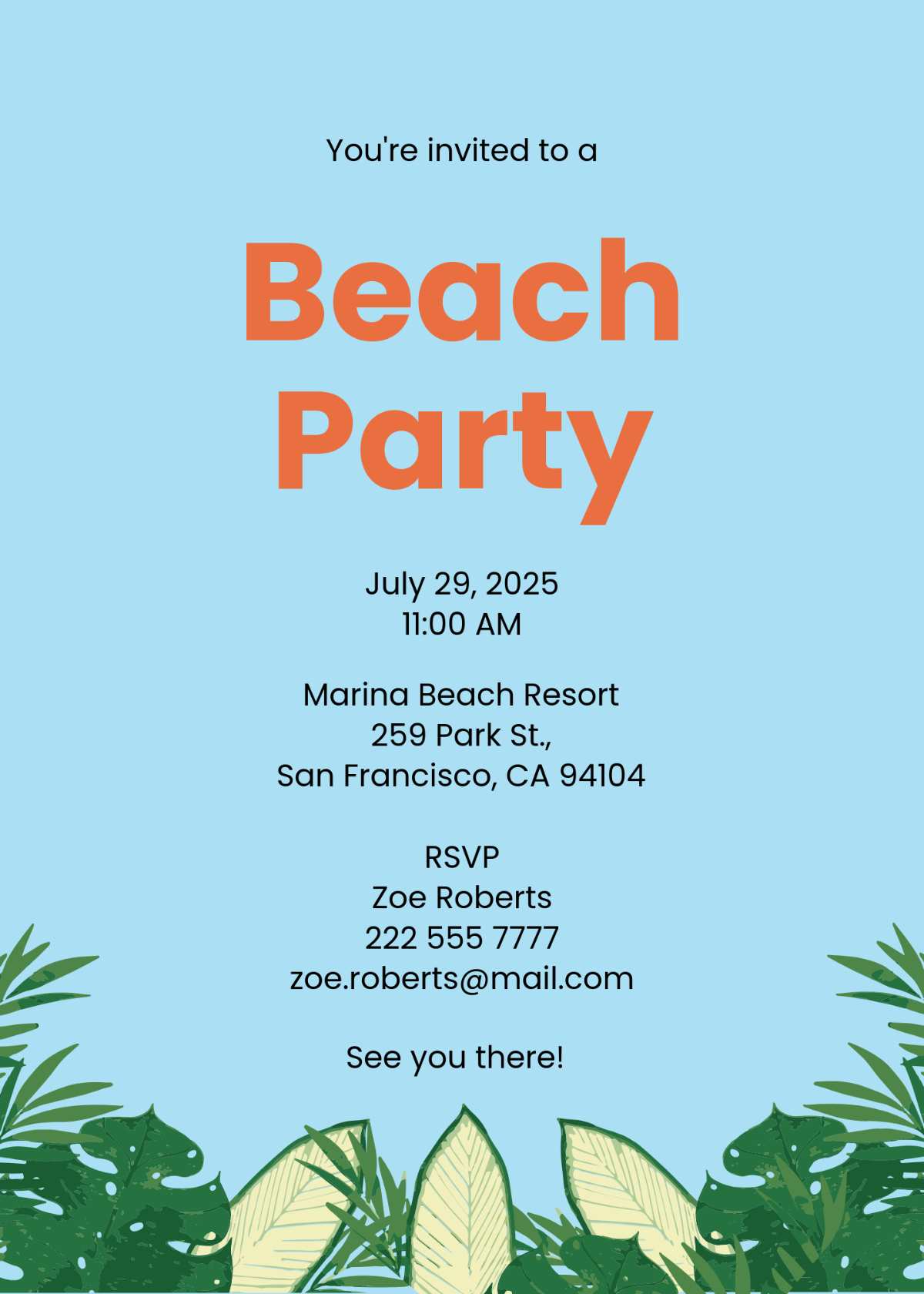 Wallpaper #i2cP5pIBSpphPi3-eTKB295 Beach Party Invitation Template Edit Online Download Example