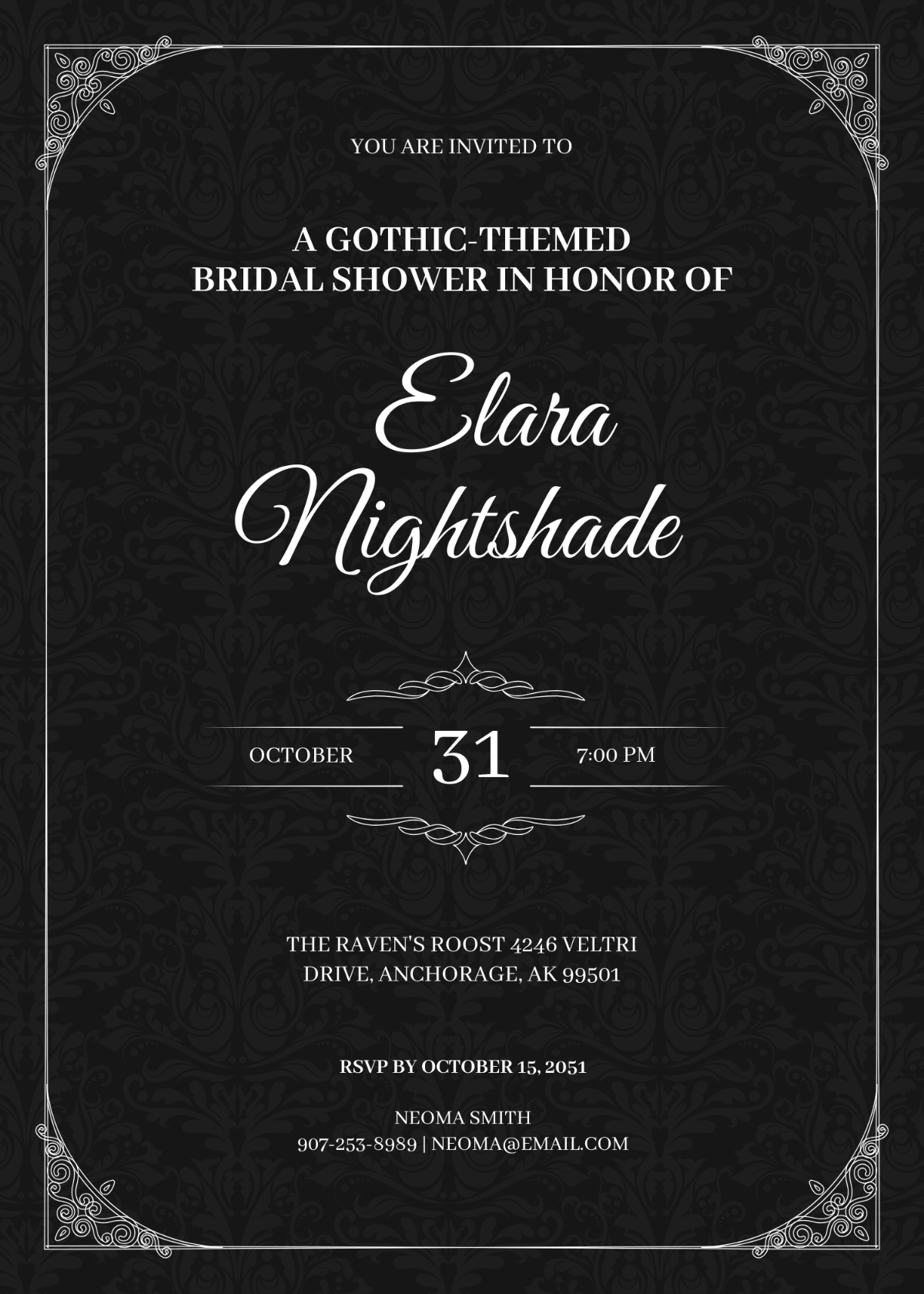 Wallpaper #i2cP5pIBSpphPi3-eTKB340 Gothic Bridal Shower Invitation Template Edit Online Download