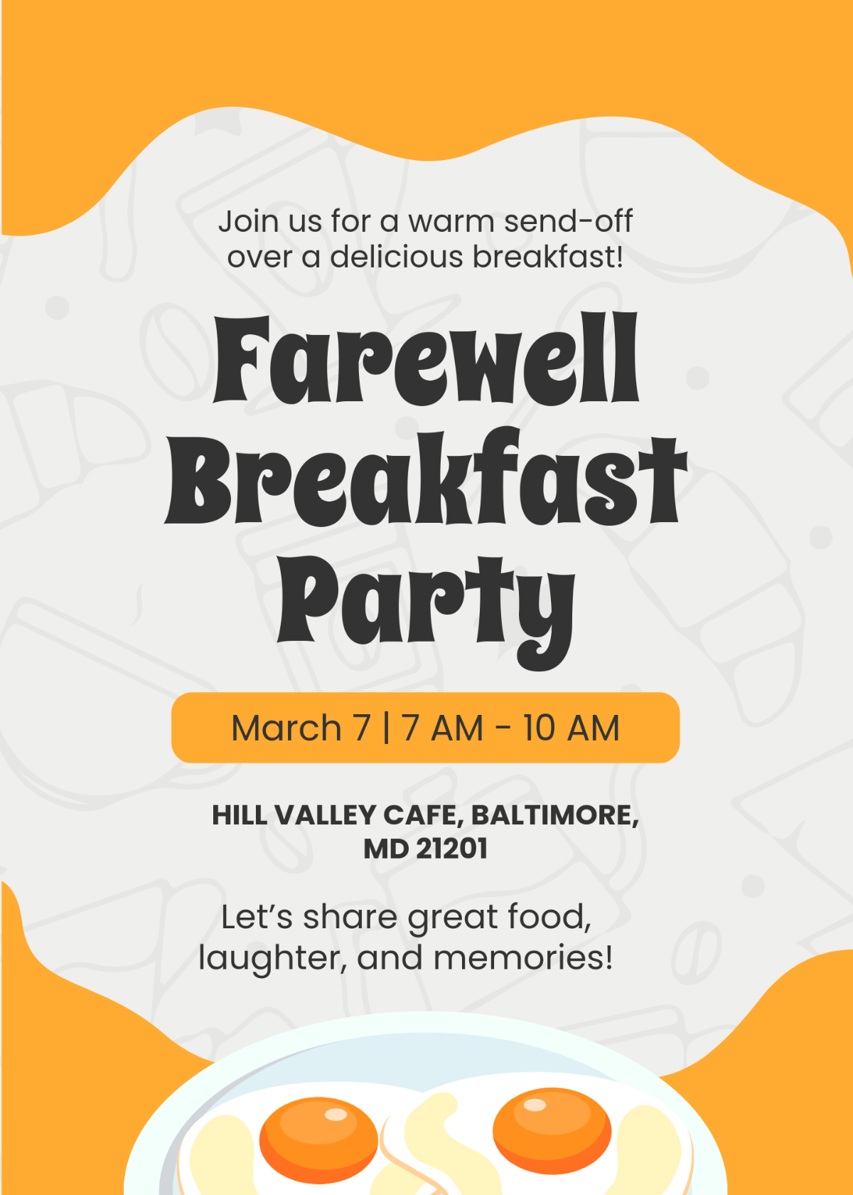 Wallpaper #i2cP5pIBSpphPi3-eTKB338 Farewell Breakfast Party Invitation Template Edit Online Download