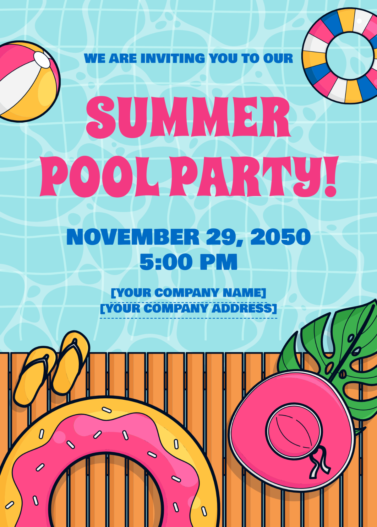 Wallpaper #i2cP5pIBSpphPi3-eTKB239 Pool Party Invitation Template Edit Online Download Example