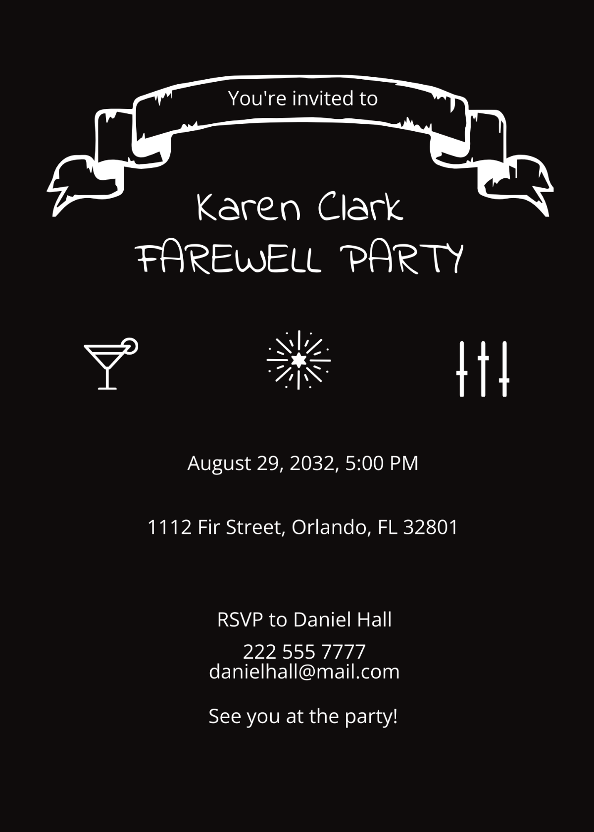Wallpaper #i2cP5pIBSpphPi3-eTKB298 Chalkboard Farewell Party Invitation Template Edit Online Download