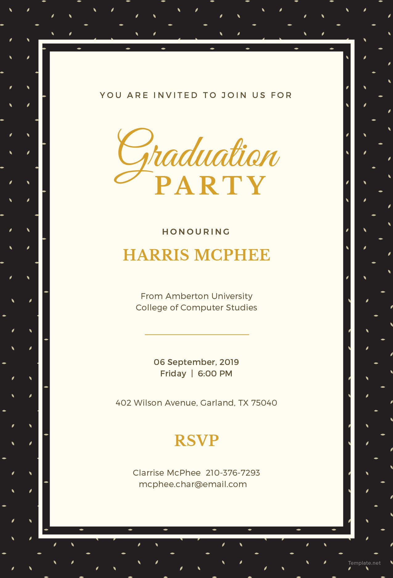 Wallpaper #2F6AC College Graduation Party Invitation Template Free Addictionary