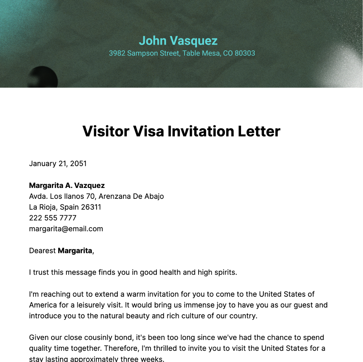 Wallpaper #E1A5E 50 Best Invitation Letters for Visa General Templatelab