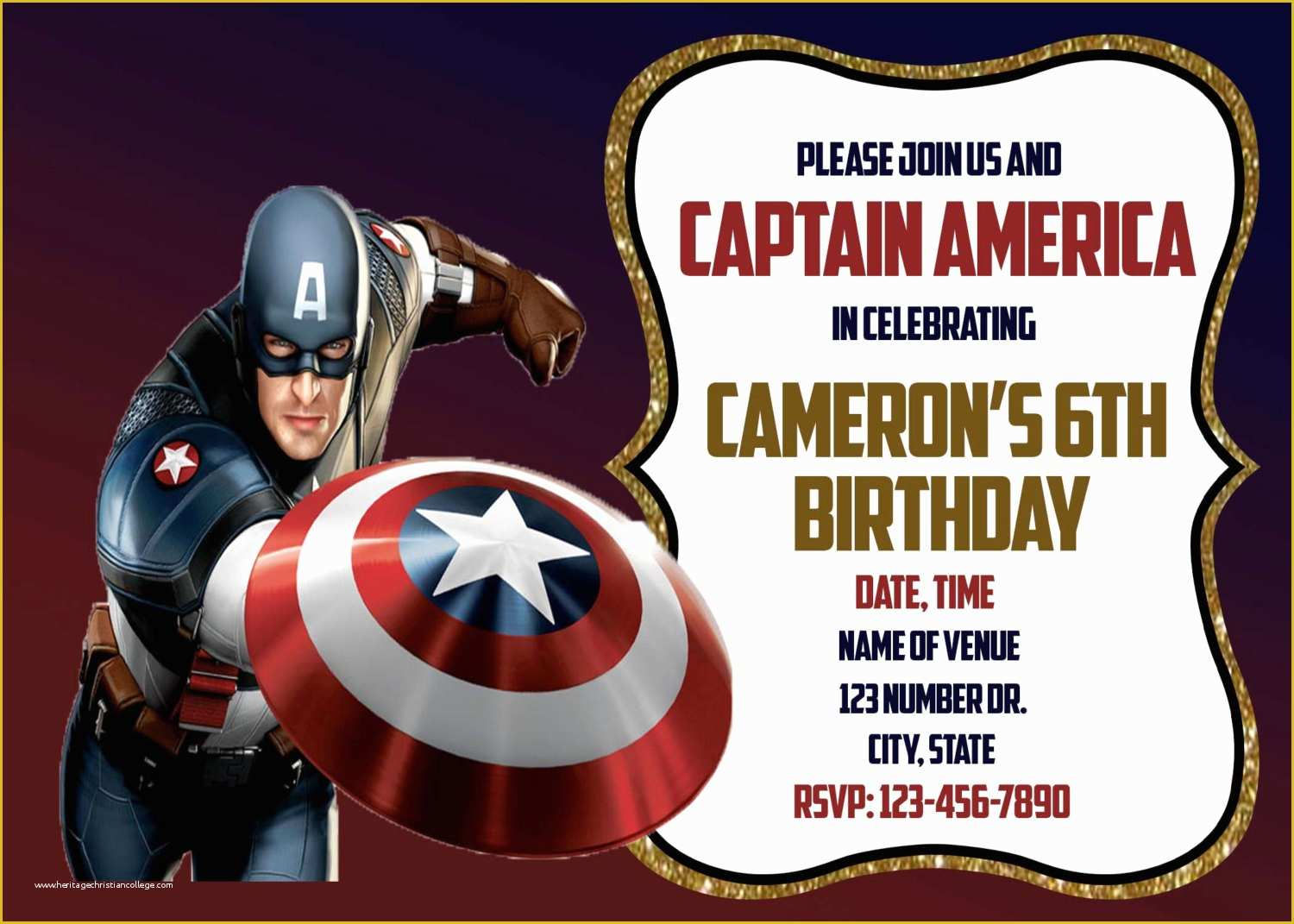 Wallpaper #ExkbEI8BtGB6xQ78xV6e5 Free Captain America Invitation Templates of Captain America Birthday
