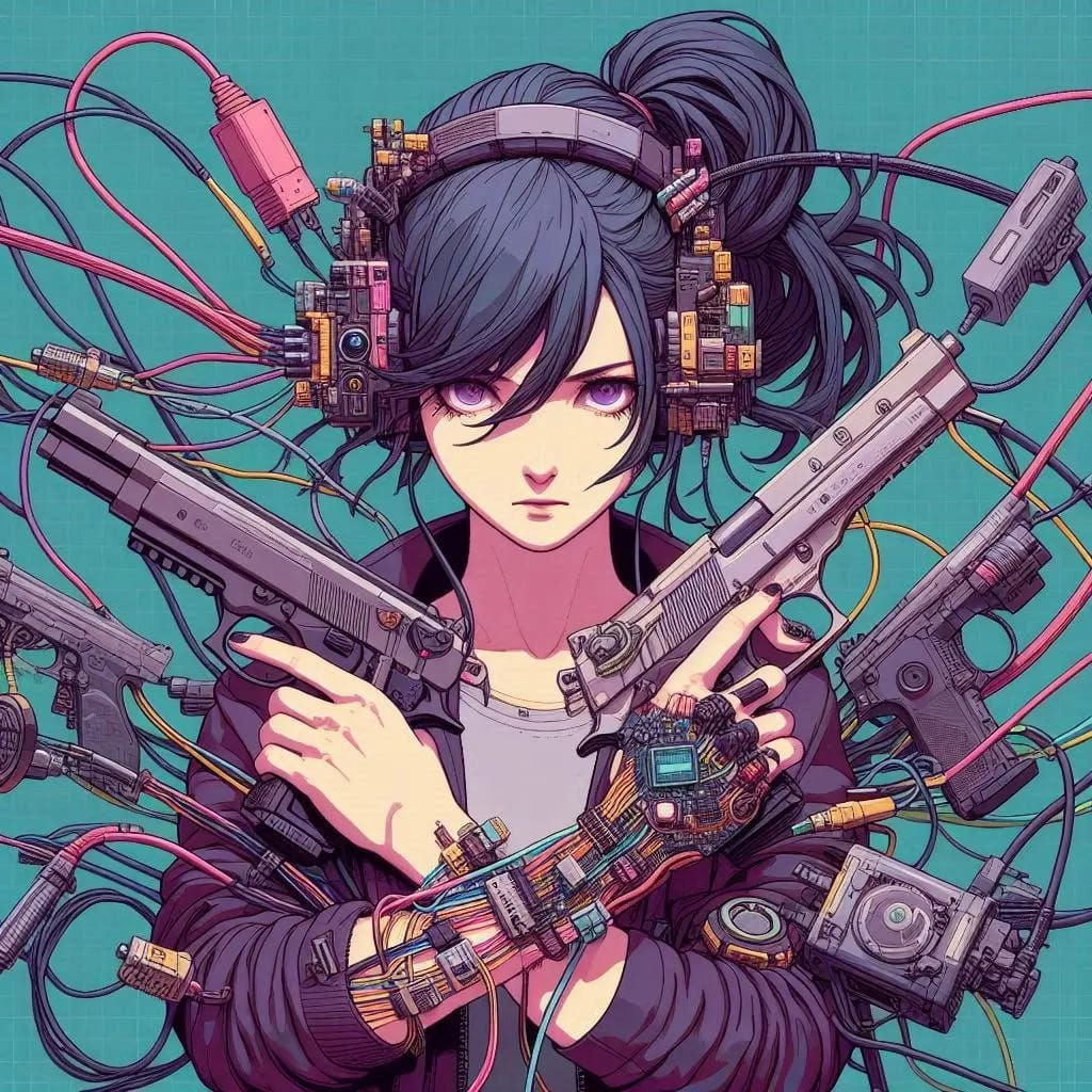 Wallpaper #PPtihJcBx-Hc5Y204K-u79 Cyberpunk Girl Design Yodayo