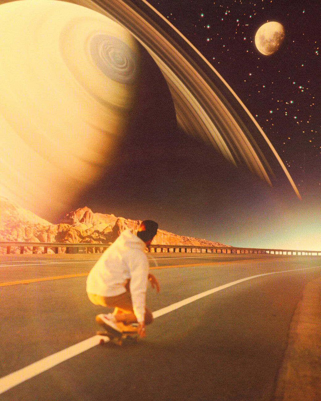 Wallpaper #PV7nMpMBborbLbczbmCQ20 Illustration Artistiques Space Sk8 Vintage Retro Futuristic Collage