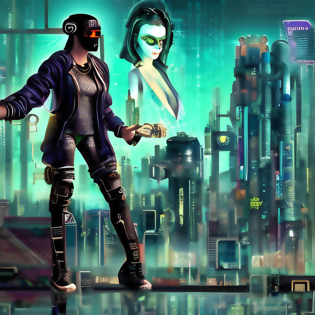 Wallpaper #hmg5HZMBSpphPi3-JCWr257 Poster Bilde the Futuristic Cyberpunk Girl Merchandise Europosters