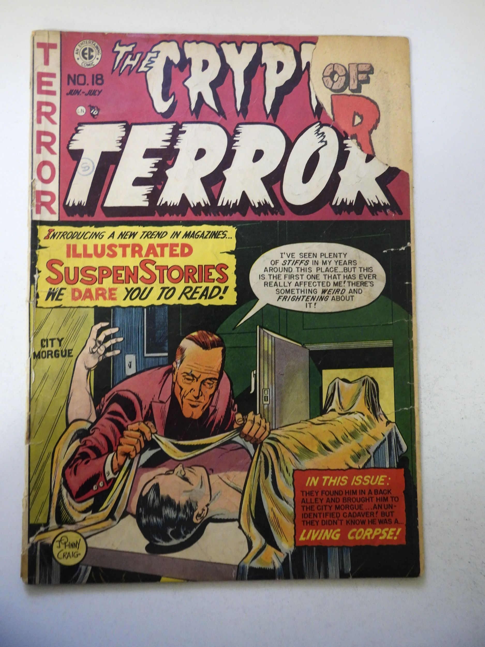 Wallpaper #HmeNC5MBSpphPi3-KNo9254 Crypt of Terror 18 Pr Con Missing Cover Piece Tape on Spine Centerfold