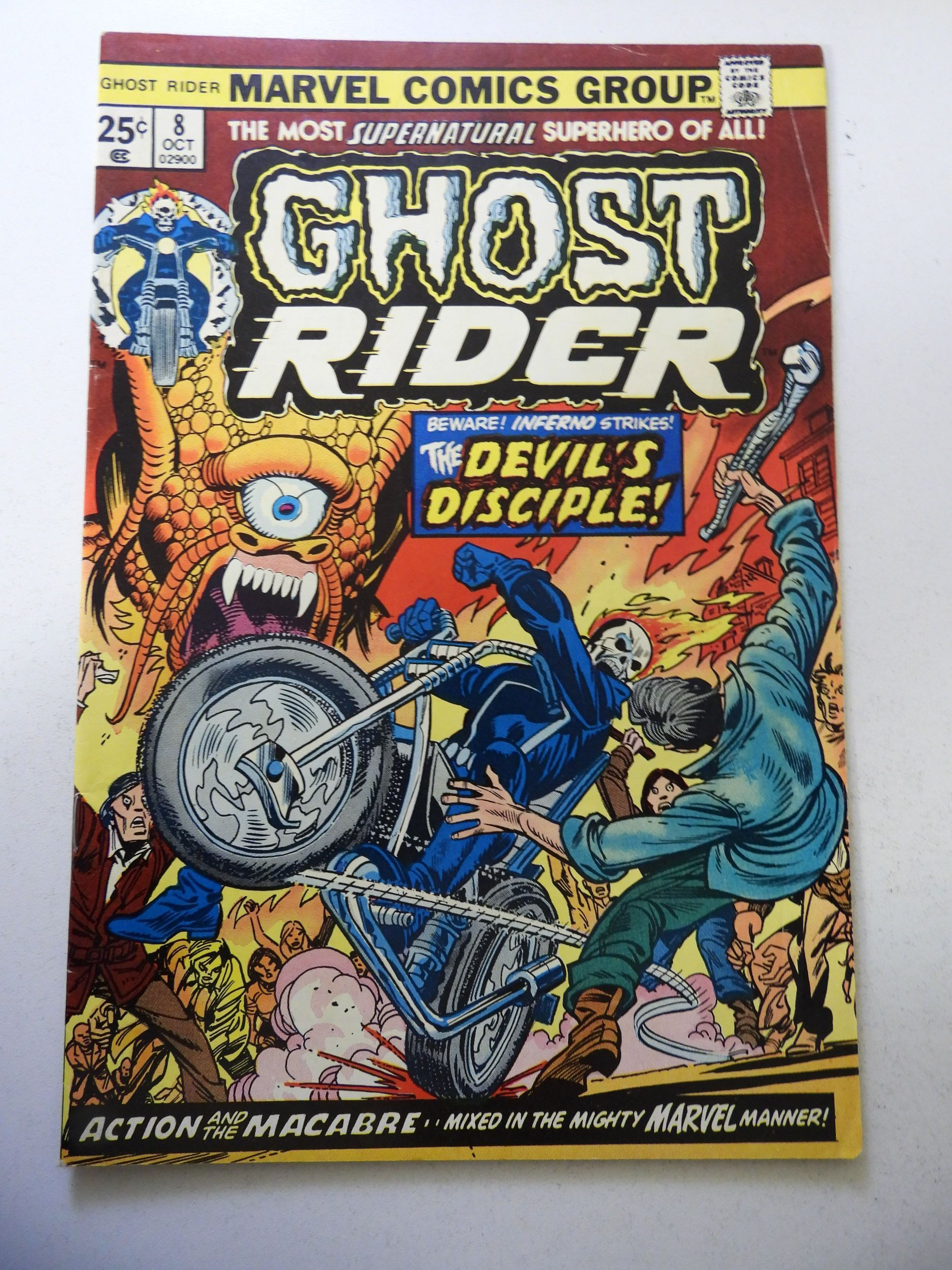 Wallpaper #8fQZOpMBKFX8bn3rGXdZ262 Ghost Rider 8 1974 Fn Condition Mvs Intact Comic Books Bronze