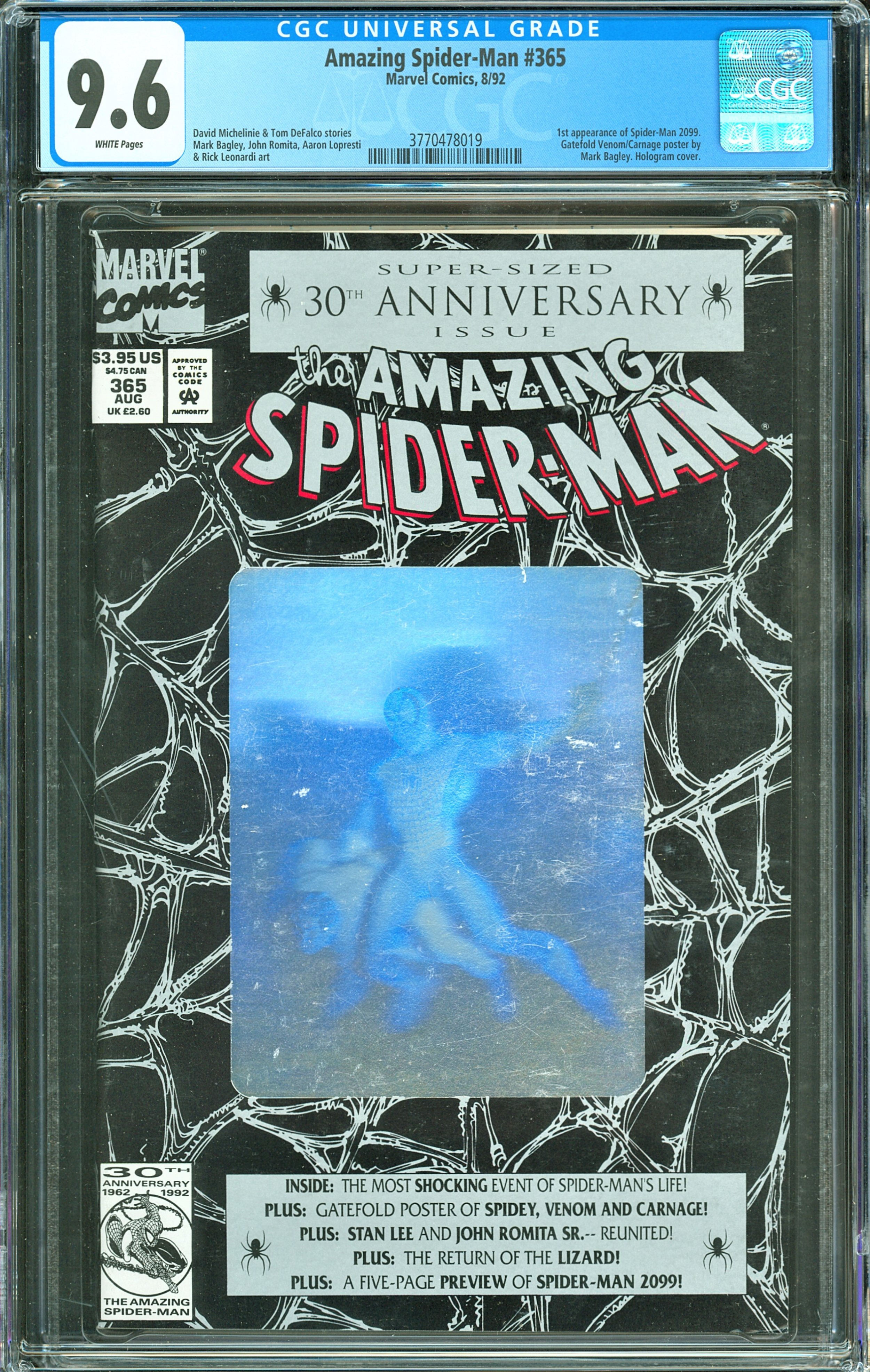 Wallpaper #Cmeq6JIBSpphPi3-jz7A182 The Amazing Spider Man 365 1992 Graded 96 1st App Spider Man