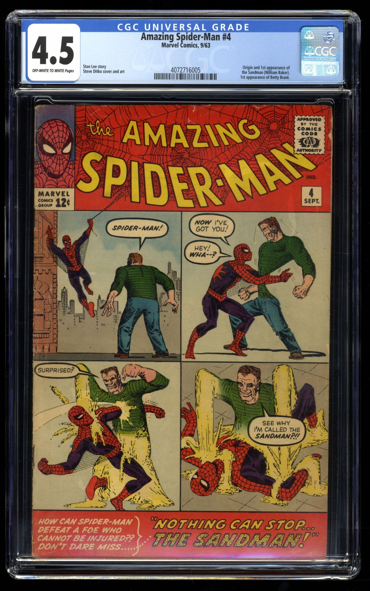 Wallpaper #dmeUBJMBSpphPi3-k7jo161 Amazing Spider Man 4 Cgc Vg 45 Off White to White 1st Appearance