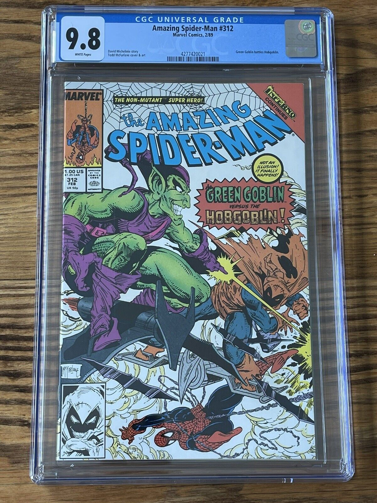 Wallpaper #GkAxMJMBJhL2WPbaVMA69 Amazing Spider Man 312 Cgc 98 Todd Mcfarlane Green Goblin Hobgoblin