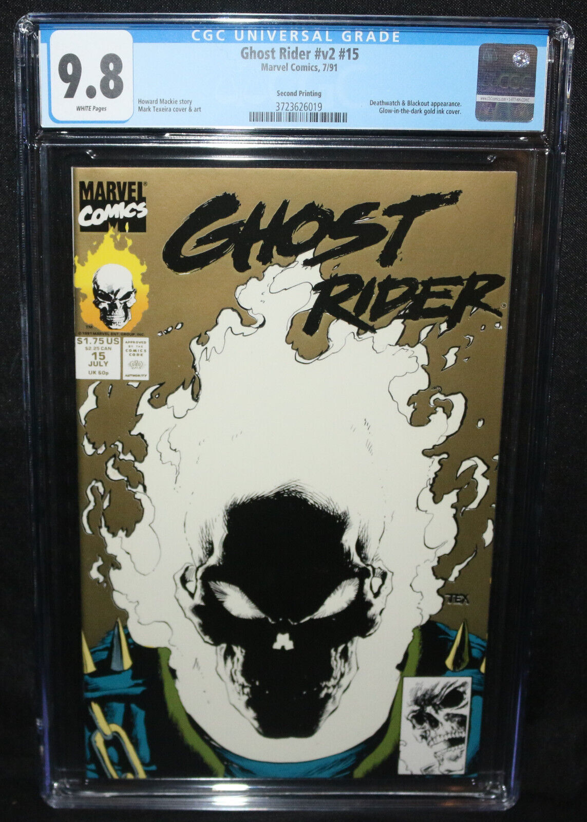 Wallpaper #8fQZOpMBKFX8bn3rGXdZ349 Ghost Rider V2 15 2nd Print Gold Glow in the Dark Cover Cgc Grade 9