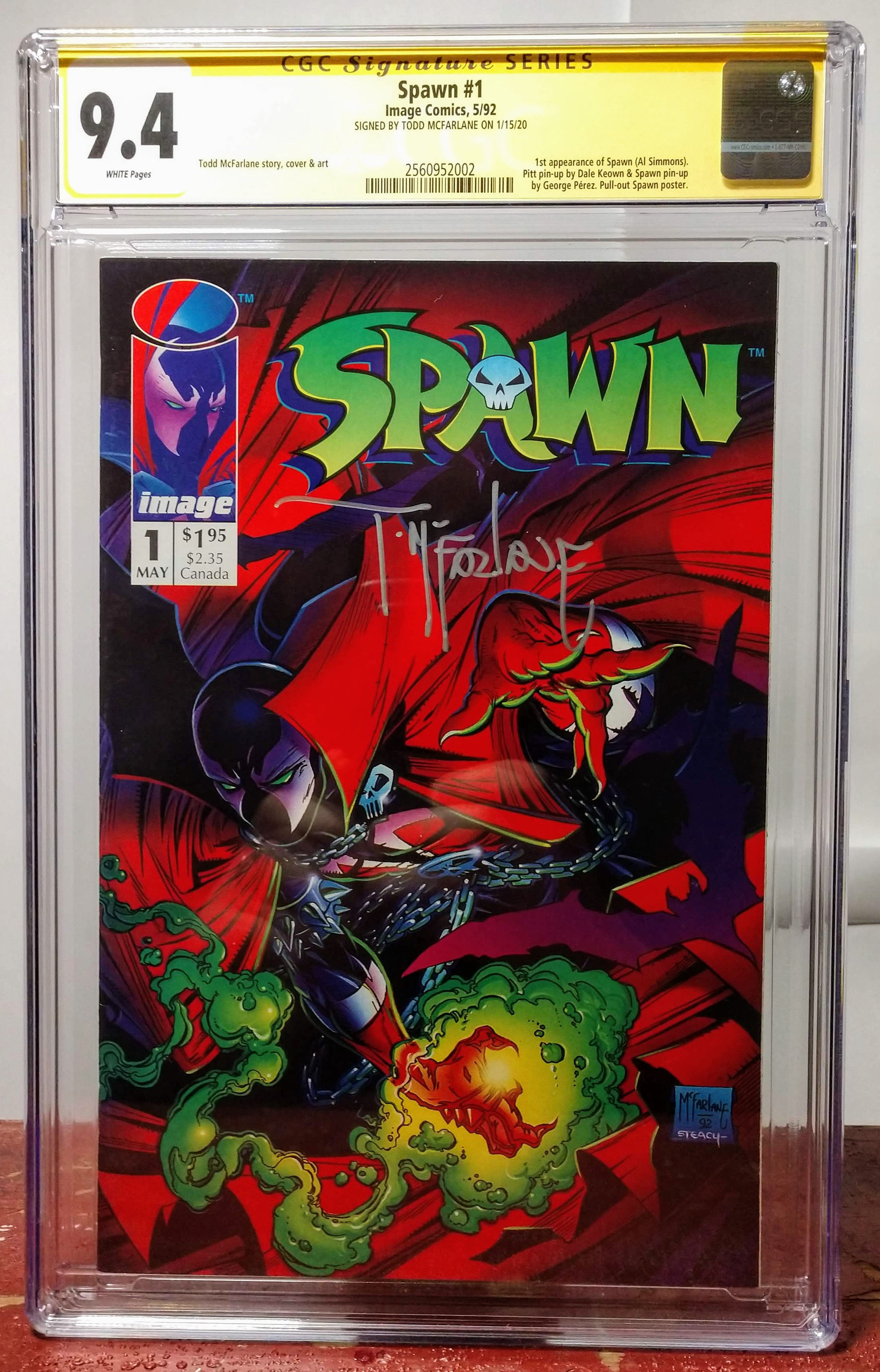 Wallpaper #VrxvO5MBMDFIMcjNCX9W387 Spawn 1 Cgc 94 Signed by T Mcfarlane Comic Books Modern Age
