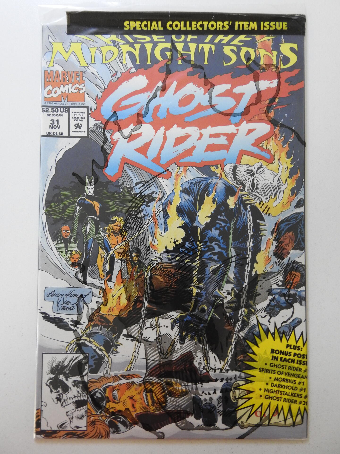 Wallpaper #8fQZOpMBKFX8bn3rGXdZ370 Ghost Rider 31 Direct Edition 1992 Midnight Sons Poly Bagged Sealed