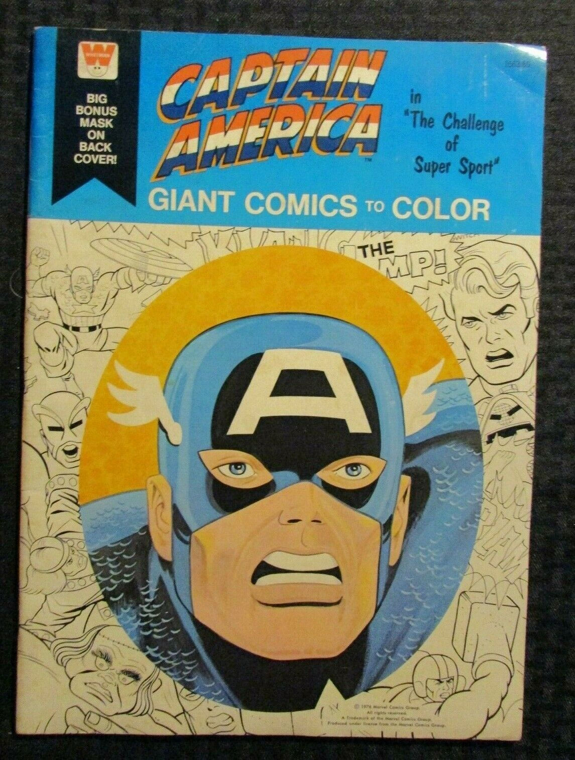 Wallpaper #nmf8B5MBSpphPi3-LMhQ201 1976 Whitman Captain America Giant Comics to Color Vg 45 Super Sport