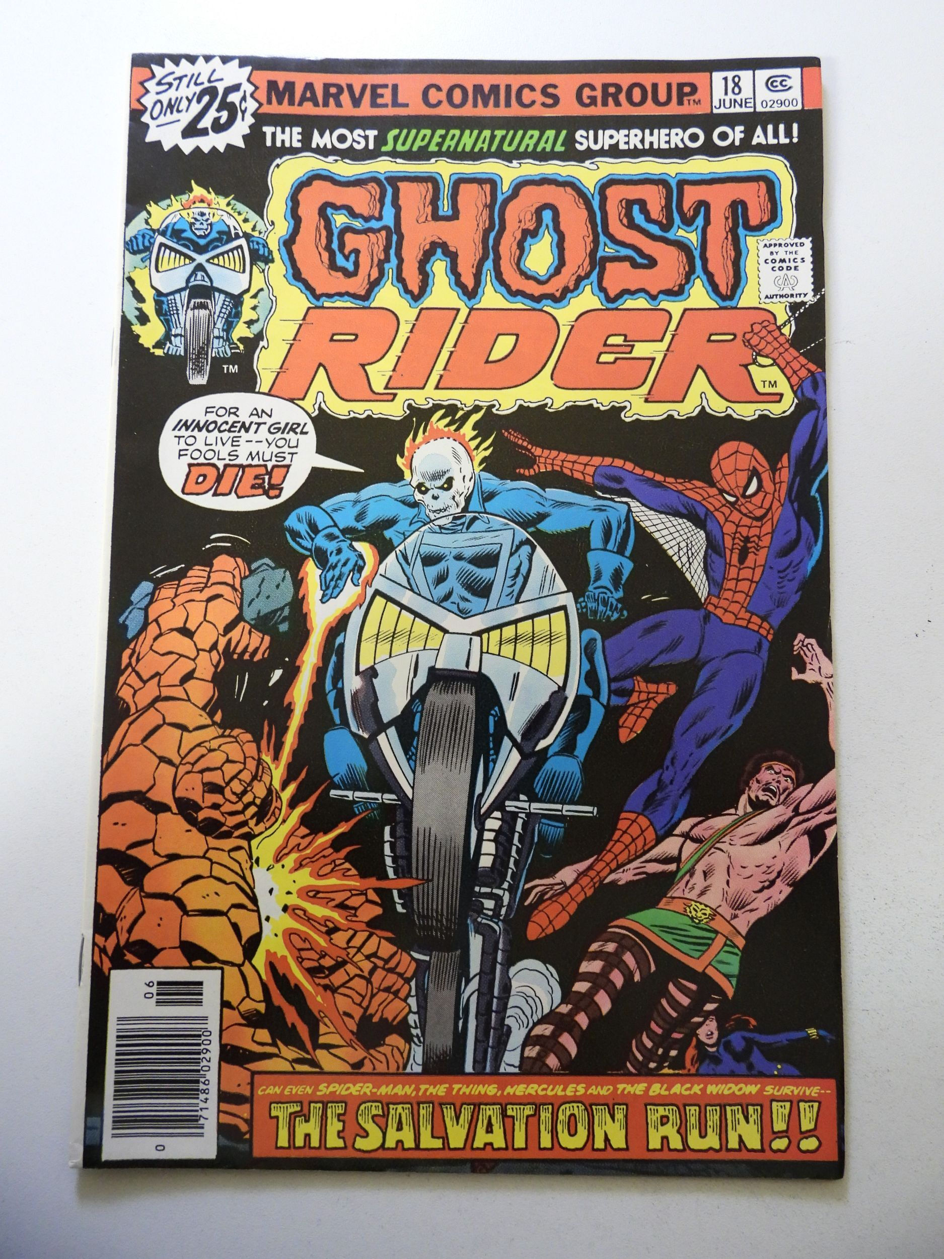 Wallpaper #8fQZOpMBKFX8bn3rGXdZ274 Ghost Rider 18 1976 Fn Condition Mvs Intact Comic Books Bronze