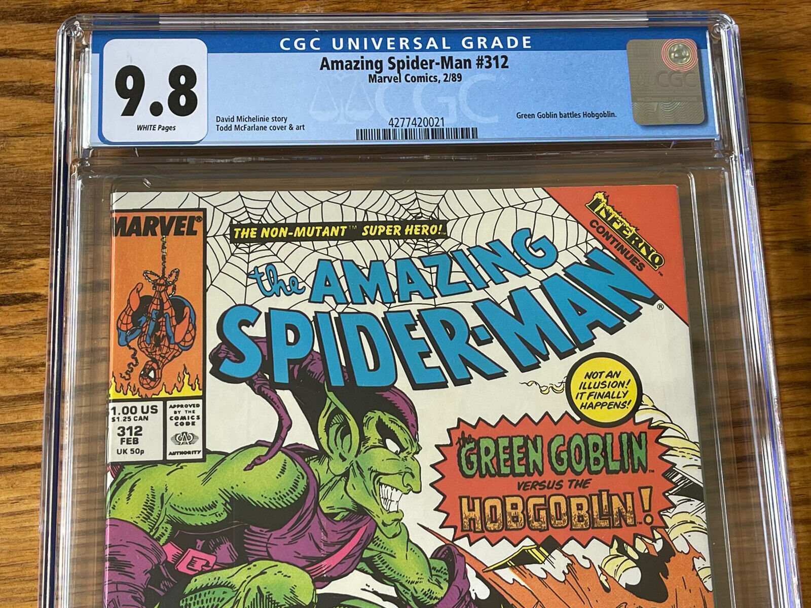 Wallpaper #GkAxMJMBJhL2WPbaVMA63 Amazing Spider Man 312 Cgc 98 Todd Mcfarlane Green Goblin Hobgoblin