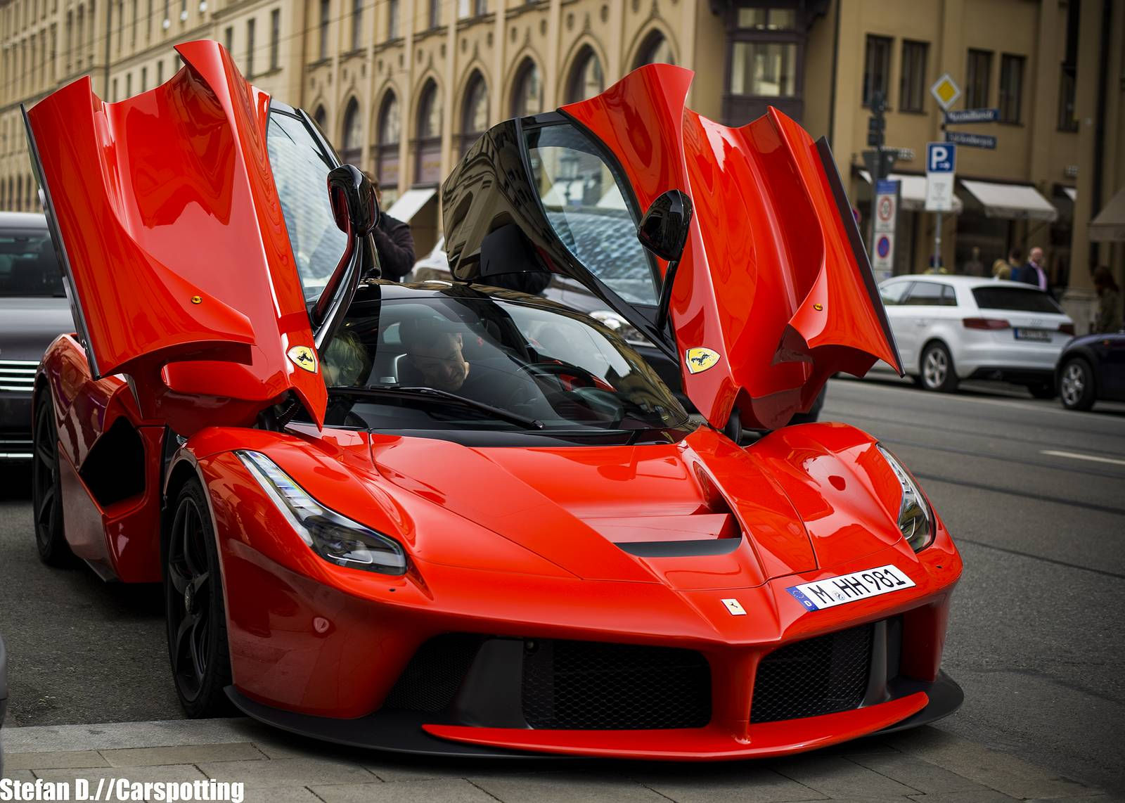 Wallpaper #wEXgko4B7YBJg1BVhZ7x37 Epic Red Laferrari Snapped in Munich Gtspirit