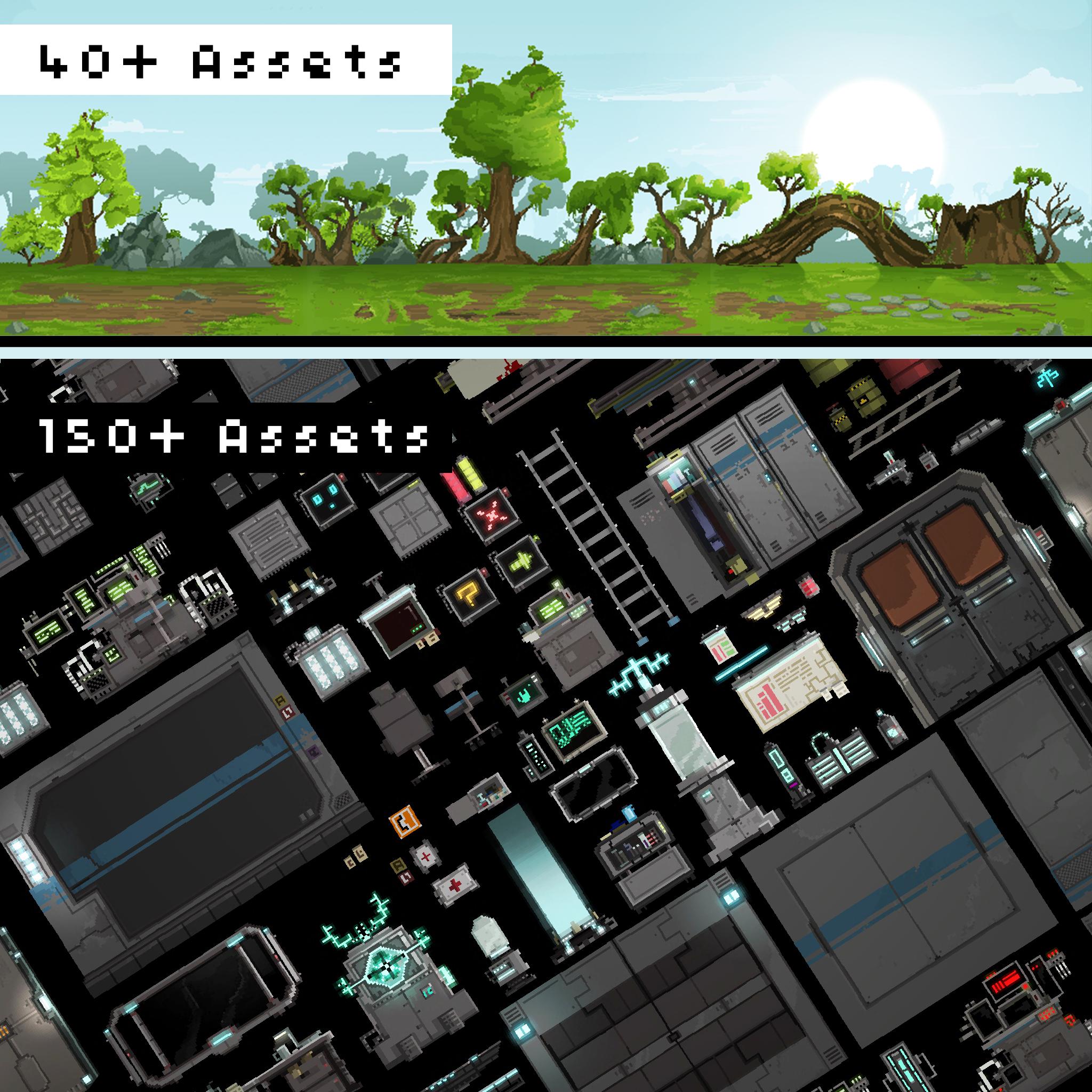 Wallpaper #chldGI8BtGB6xQ78YHF77 190 Pixel Art Assets Sci Fi Forest Opengameartorg