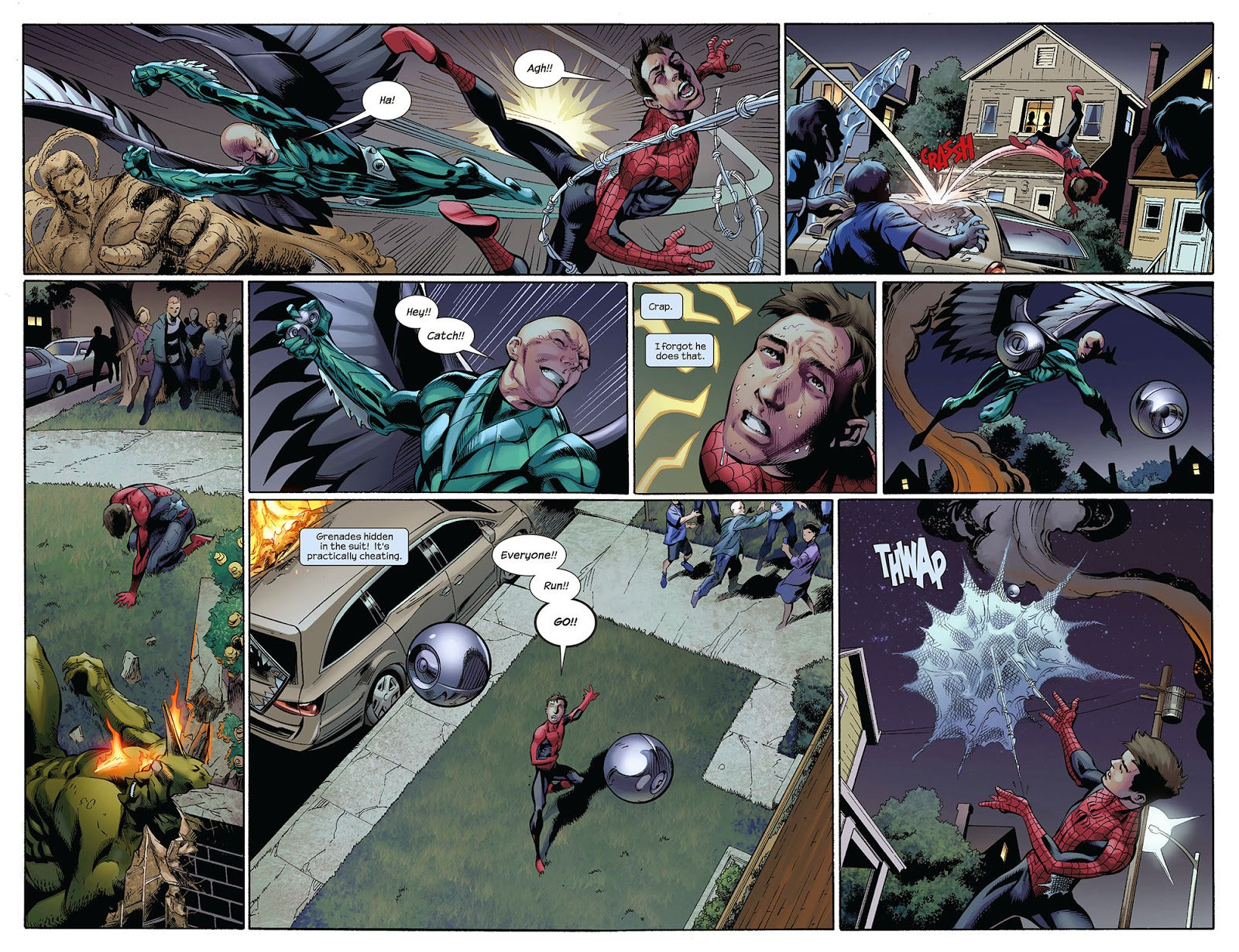 Wallpaper #_XMhgI4BFI5NbQksWxc-5 Spiderman Fighting the Vulture in an Epic Battle