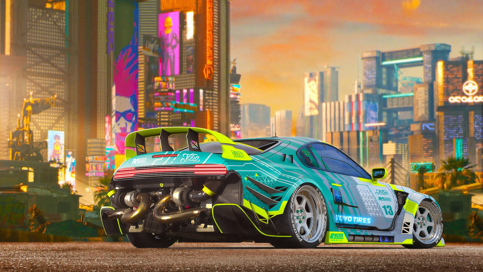 Wallpaper #SACW644BSdW8dNou1RK635 Carro Tunado Cyberpunk