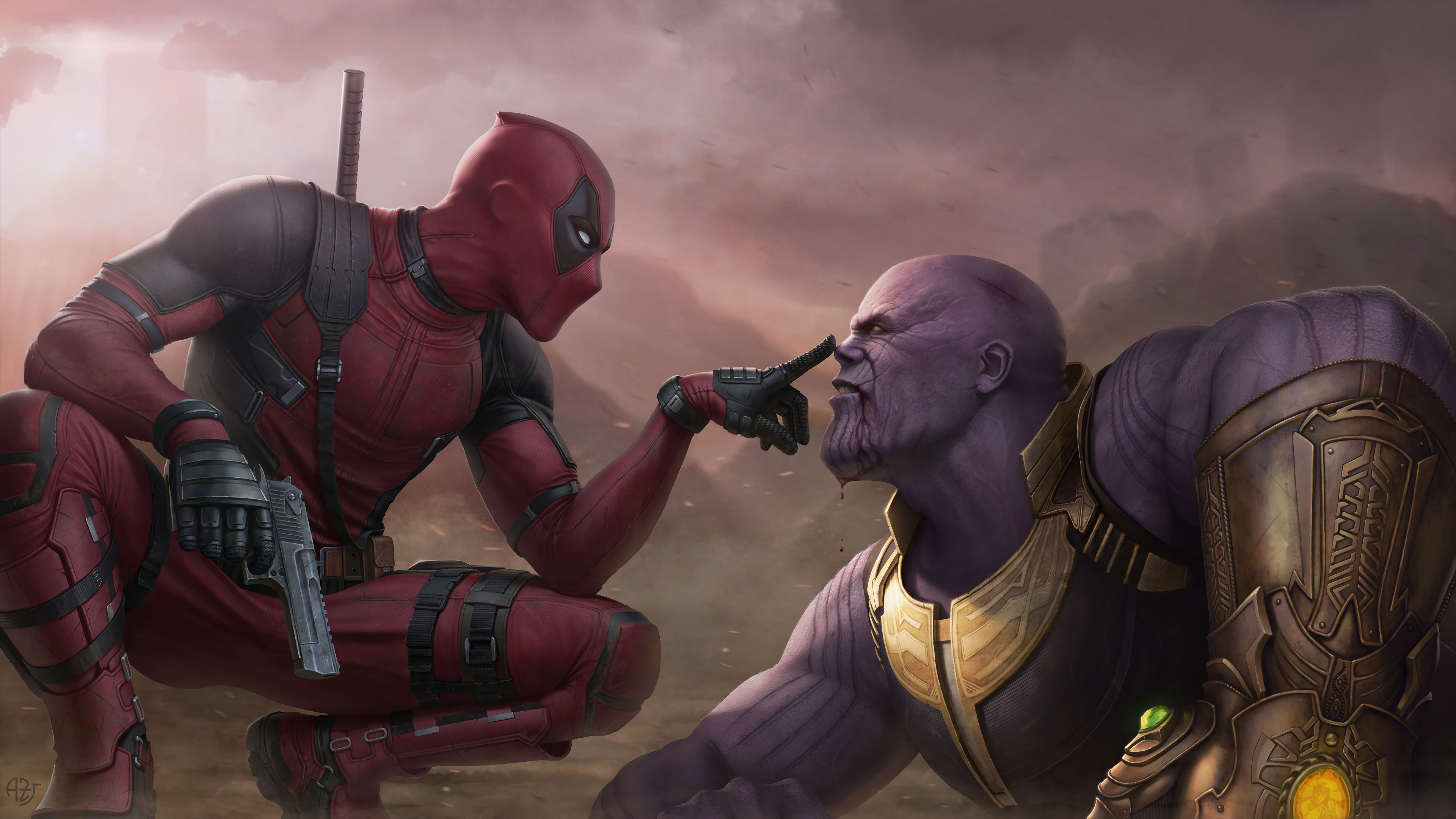 Wallpaper #FWex6pIBSpphPi3-lEi-193 Deadpool vs Thanos 4K 119 Wallpaper PC Desktop