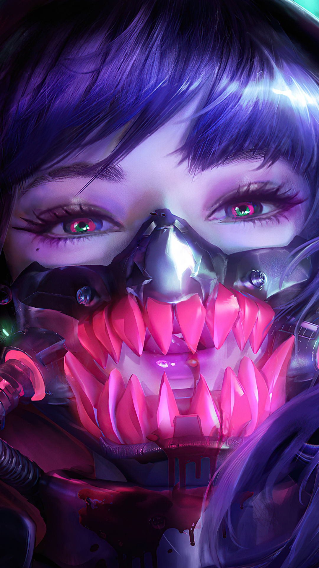 Wallpaper #ikW5j44B7YBJg1BV8J1_30 Cyberpunk Purple Hair Girl Wallpaper HD Mobile Walls