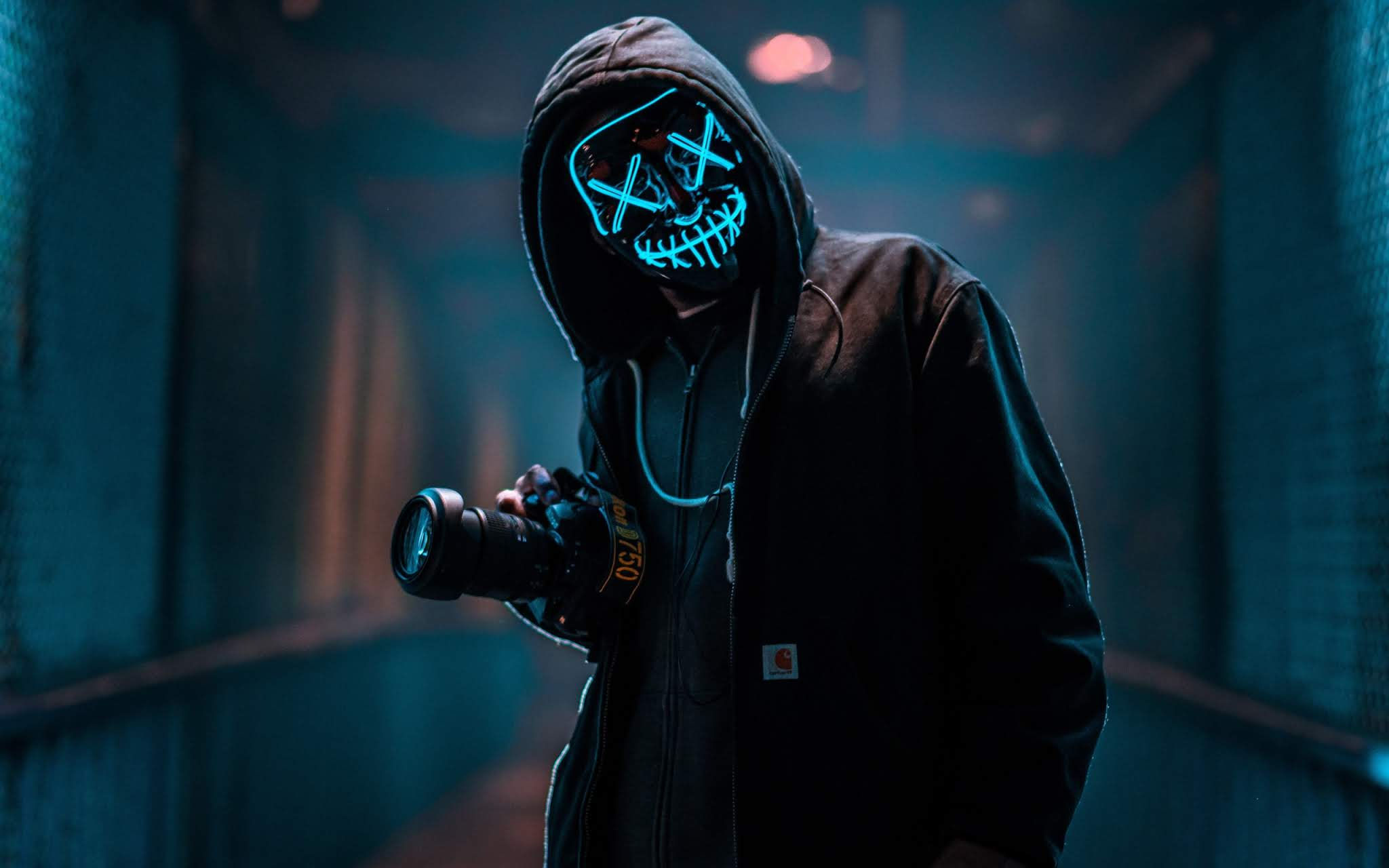 Wallpaper #vmfg95IBSpphPi3-Voeh159 Mascara Anonymous Neon Papel De Parede Para Celular