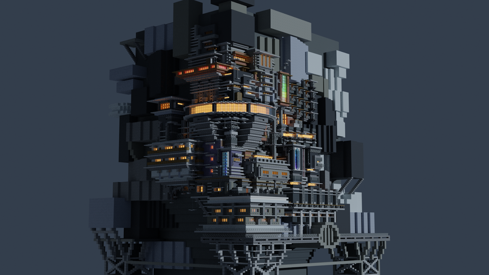 Wallpaper #ZK7JM5MBayWjSq6HCRyL39 Minecraft Cyberpunk Lobby 118 Foto