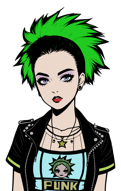 Wallpaper #59e9f Cartoon Punk Rock Hair 12381474 Vector Art at Vecteezy